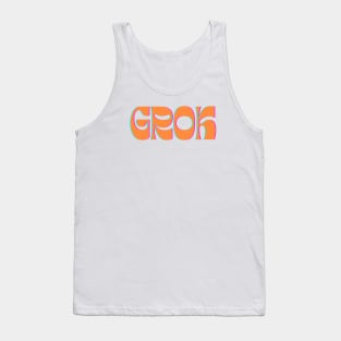 Grok - Groovy Orange on Yellow Tank Top